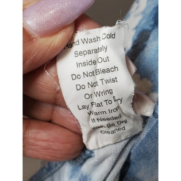 CAbi Womens Blue Tie Dye 100% Rayon Sleeveless Round Neck Top Shirt Medium - Picture 9 of 12